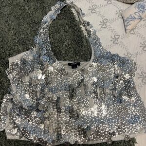 Nasty Gal Sequin Halter Top